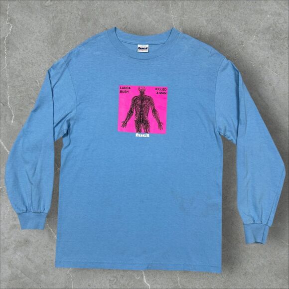 Y2K FUCT Skateboards Laura Bush Anatomy Long Sleeve Graphic T Shirt - Medium - Picture 1 of 7